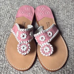 Palm Beach Sandals Pink and White Whipstitch Sandals